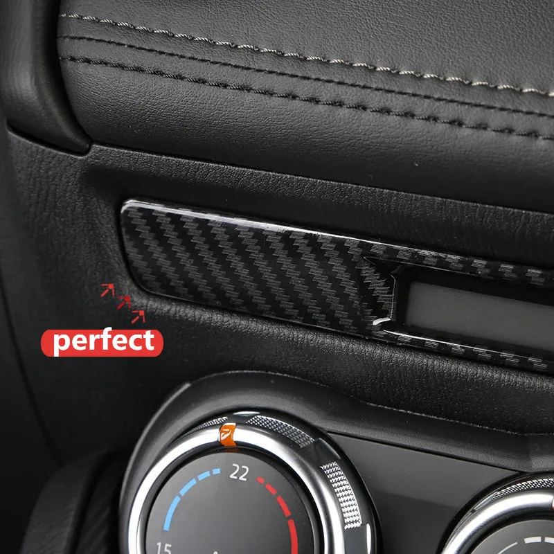 For Mazda 2 Demio DL Sedan DJ Hatchback Center Console Carbon Fibre Liquid Crystal Screen Trim Strips Stickers