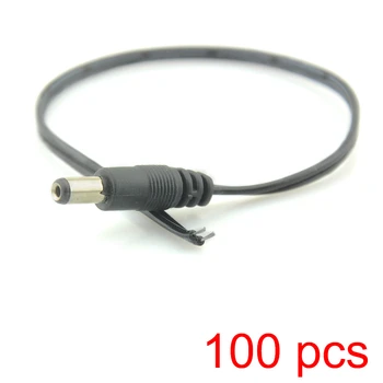 

100x DC Power Male Connector Tail 2.1*5.5mm Pigtail Cable Plug Adapter 12V/24V