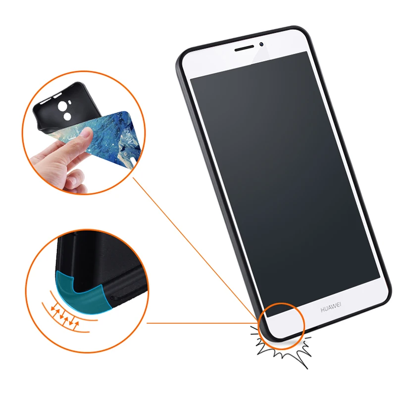 Huawei Mate 8 Case Original Cover for Huawei Mate 8 Bag Case Cover Skin Wolf Fish Skull Mate 8 Fundas 100% BiNFUL 5