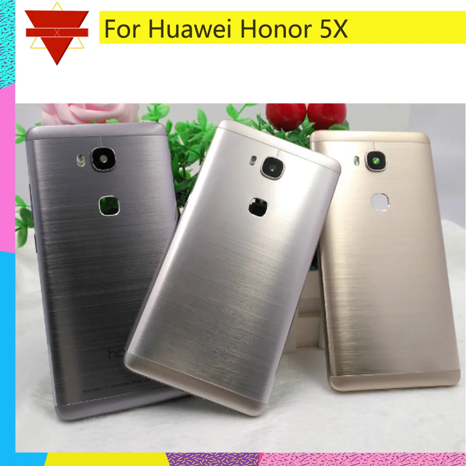 10 шт. для Huawei Honor 5X задняя крышка батарейного отсека задняя дверь корпус чехол для Huawei Honor 5X с кнопками громкости питания+ объектив камеры