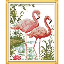 Вечная любовь два Фламинго Китайская вышивка крестом наборы экологический хлопок штампованные печатные 11CT DIY подарок год украшения