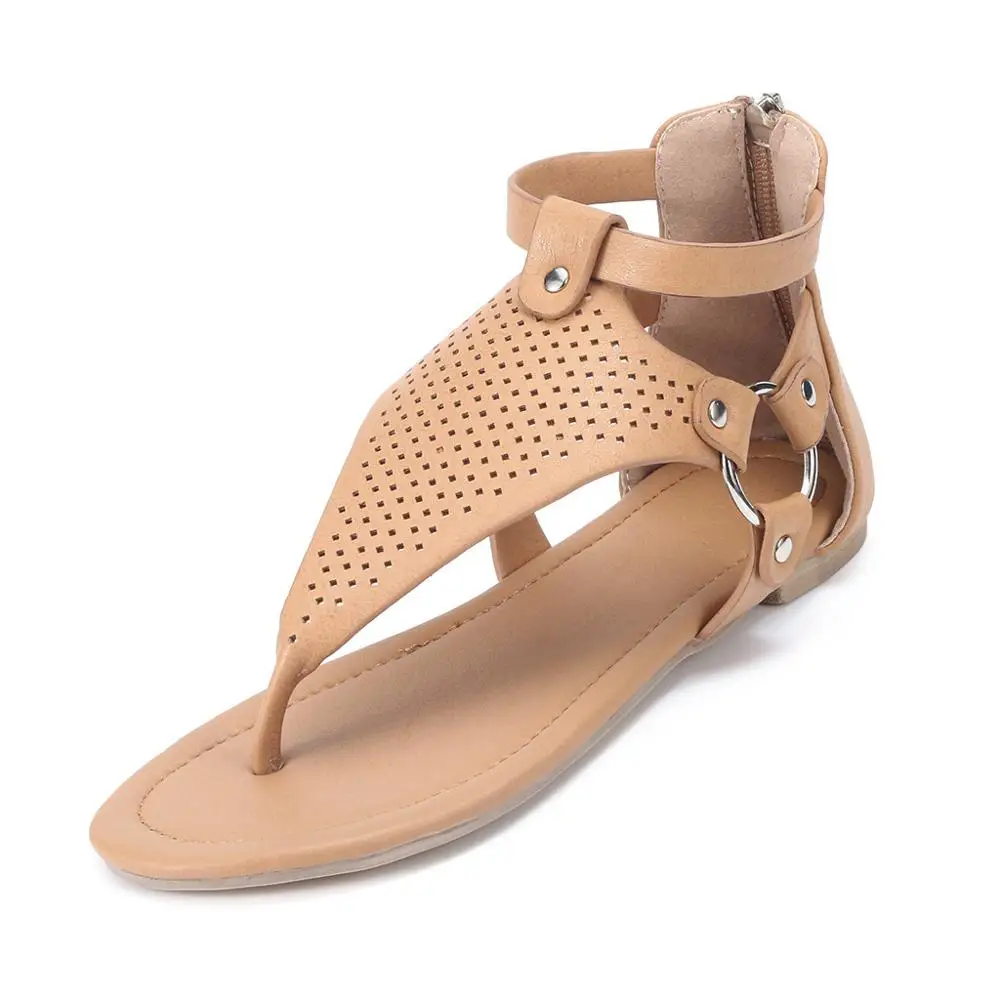 

Plus Size 43 Women Summer Shoes 2019 Casual Roman Flat Shoes Woman Flip Flops Fashion Brown Sandals Ladies chaussures femme