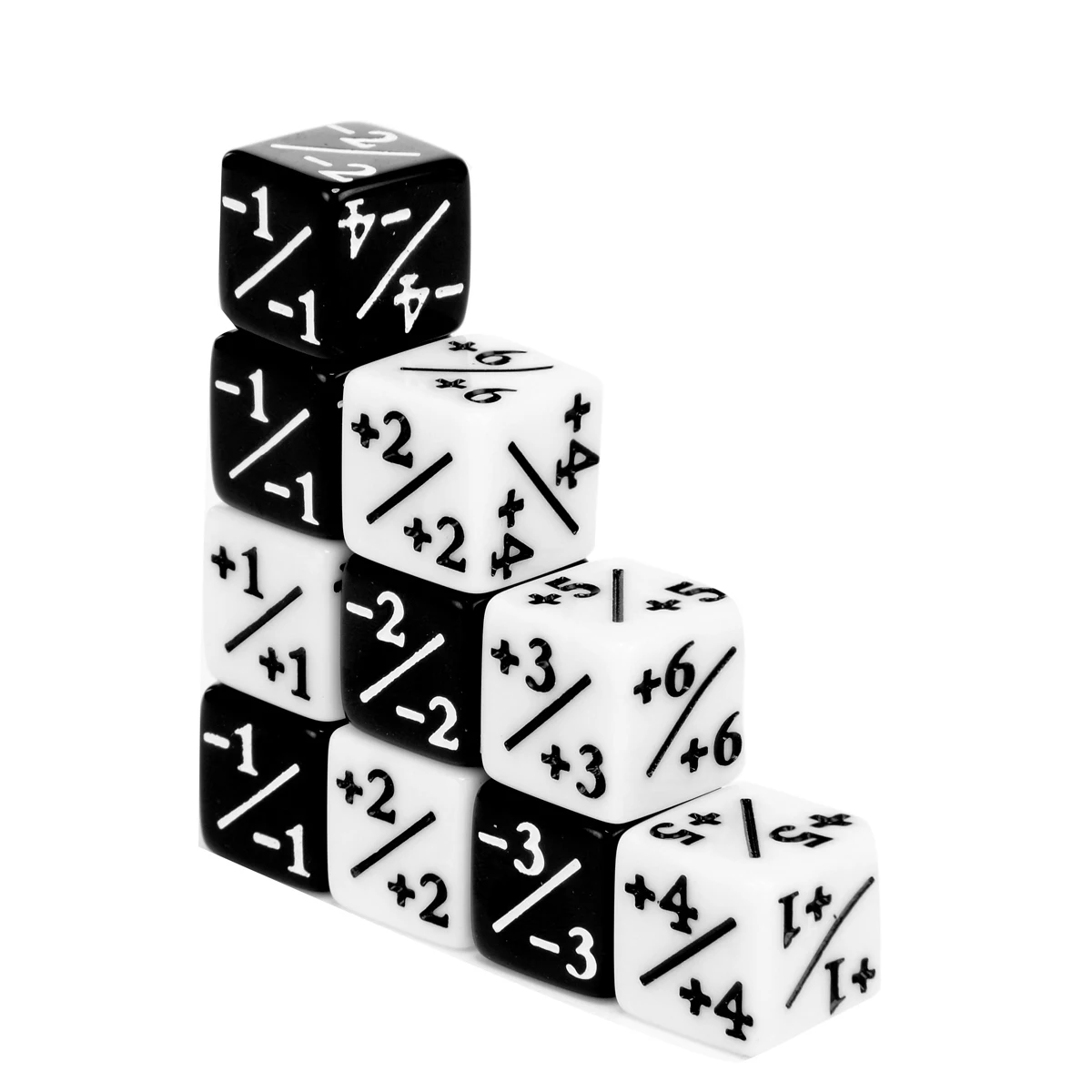 10x игральные кости счетчики 5 положительных+ 1/+ 1 и 5 отрицательных-1/-1 для волшебной настольной игры Забавные кубики высокое качество