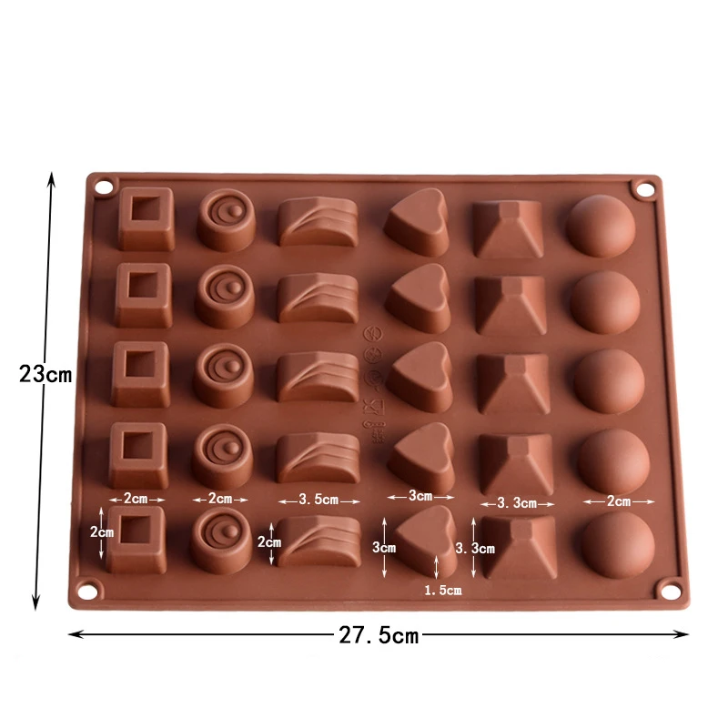 Aomily, 30 отверстий, 3D, многофункциональная форма, силиконовая форма для мыла, конфет, помадка, шоколадная, кухонная, силиконовая форма для шоколада, печенья, торта, сделай сам