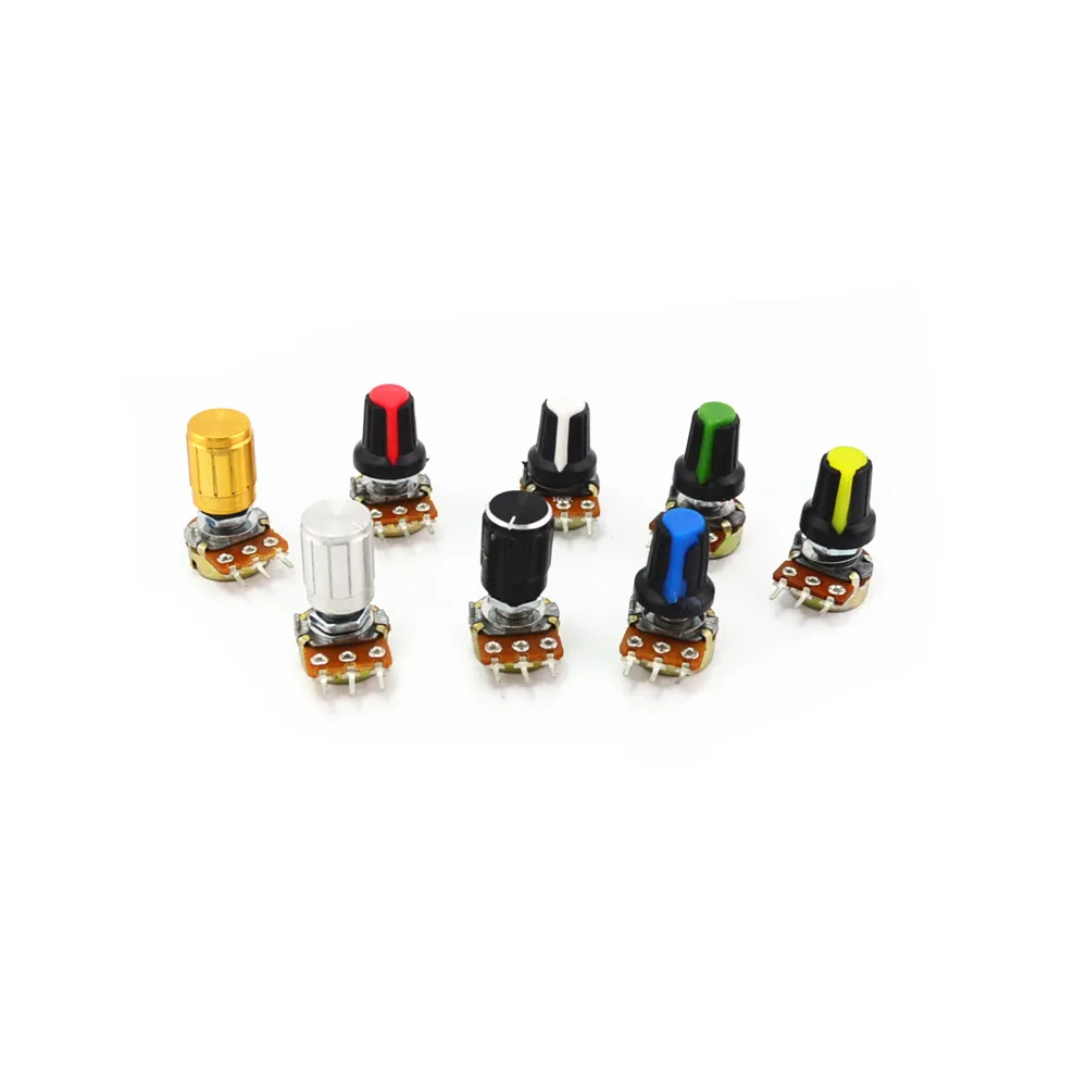 5pcs WH148 3 Terminal Single Linear Taper Rotary Volume B Type Potentiometer Pot 1K~1M OHM W 8Color Knob 5pcs WH148 3 Terminal Single Linear Taper Rotary Volume B Type Potentiometer Pot 1K~1M OHM W 8Color Knob