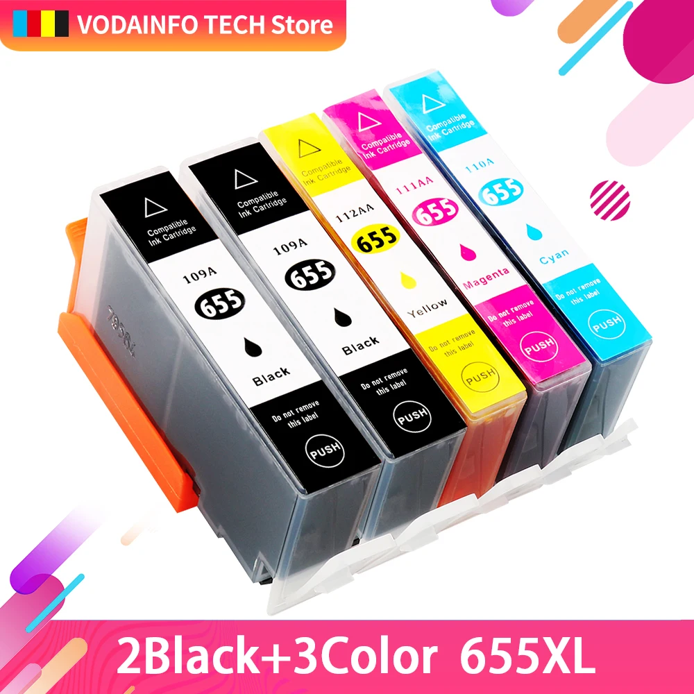 

new Ink Cartridges with Chip for HP 655 compatible for HP deskjet 4615 4625 CZ109AE CZ110AE CZ111AE CZ112AE Printers