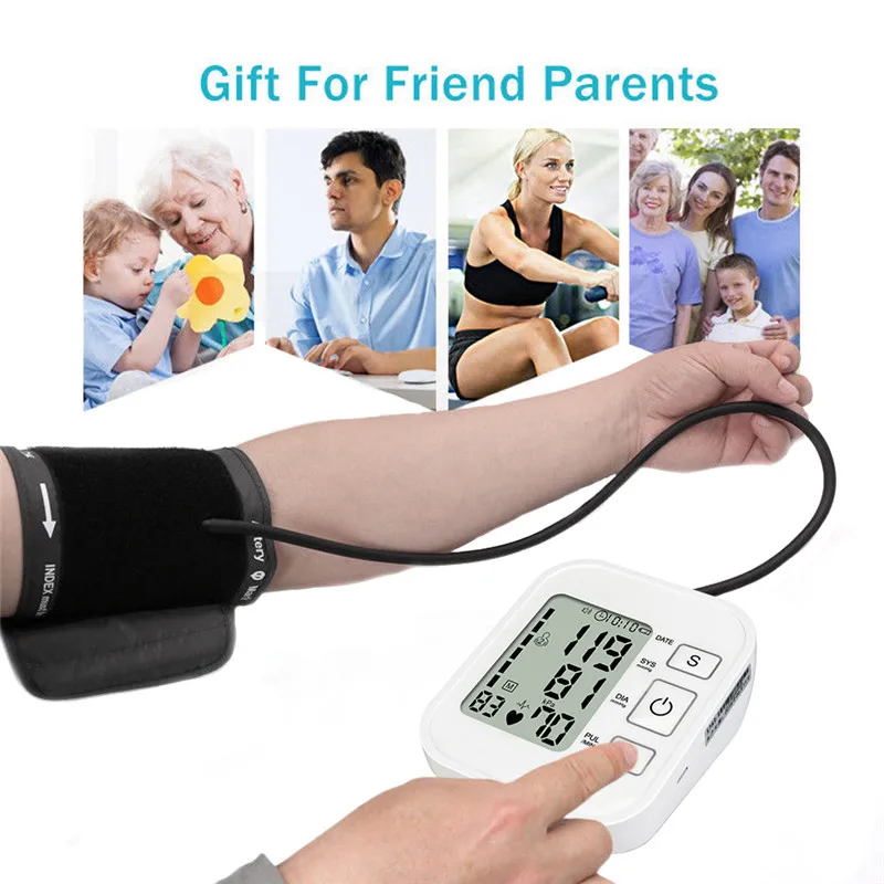 

1pc Home Health Care Digital LCD Blood Pressure Monitor Upper Arm Heart Beat Meter Machine Tonometer for Measuring #290098