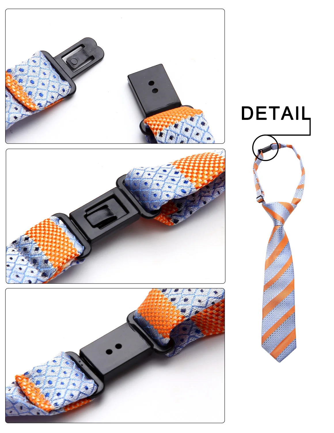 Lot 3 Set 27cm Child Pre-tied Necktie for Boys Woven Handkerchief Kids Tie School Parent-child Tie Pocket Square