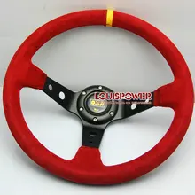 Free shipping 2014 Hot OMP steering wheel / racing modified steering wheel / nubuck leather steering wheel feels good