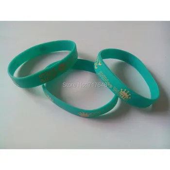 

100pcs Silkscreen printed K-POP SHINee World wristband silicone bracelets free shipping by FEDEX