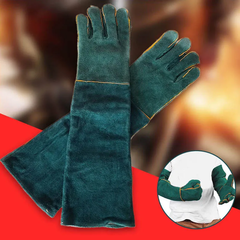 

1Pair Electric Welding Gloves High Temperature Resistant Welders Long Gloves 60CM SL@88