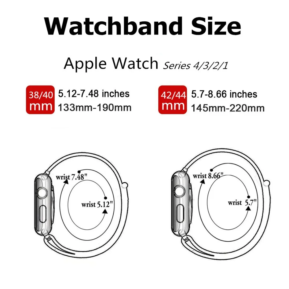 Нейлоновый спортивный ремешок для наручных часов Apple Watch, версии 5 Series 5/4/3 мягкий легкий дышащий материал ремешок 38 мм 42 мм 40 мм, длина-44 мм, ремешок для часов