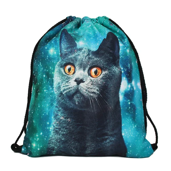 41 Deanfun, женский рюкзак, сумка с принтом для пикника, mochila feminina, harajuku, сумка на шнурке, мужские рюкзаки, солнцезащитные очки, кошка - Цвет: 41