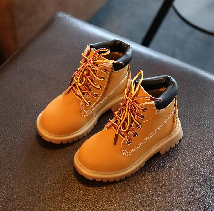 Gaotong/ г. Зимние теплые детские модные ботинки детские ботинки на шнуровке для мальчиков и девочек водонепроницаемые модные ботинки - Цвет: Цвет: желтый