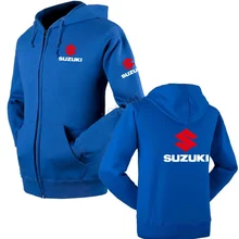 Повседневная мужская Толстовка на осень и зиму, толстовки на молнии SUZUKI, толстовка с капюшоном, мужские пальто, толстовки, новая стильная куртка синего цвета