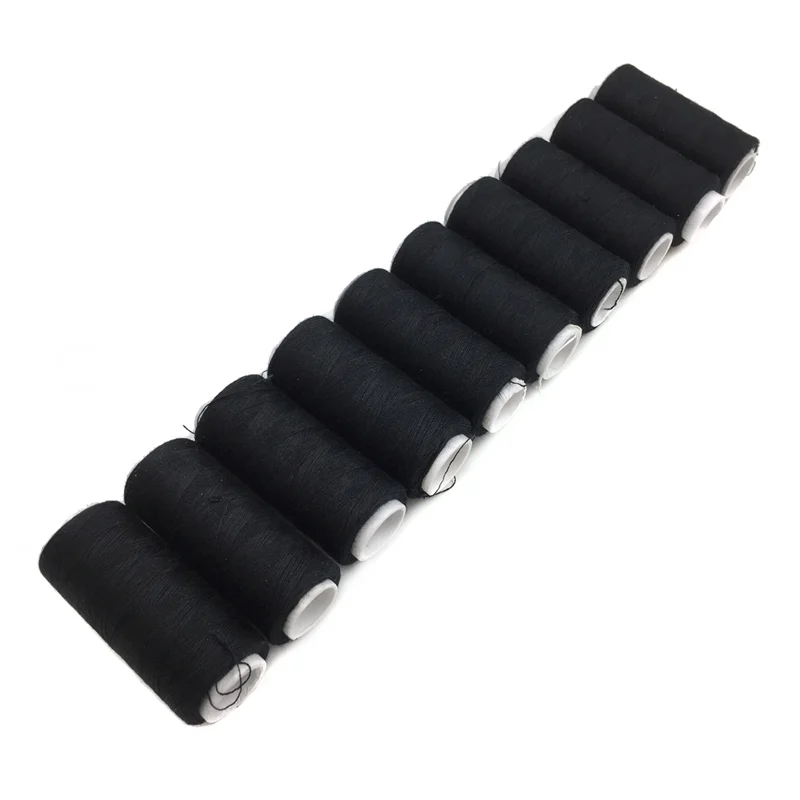 10pcs/set High quality 40S/2 Sewing Thread Machine embroidery thread 200 Yards/Spool home - Цвет: 10pcs Black