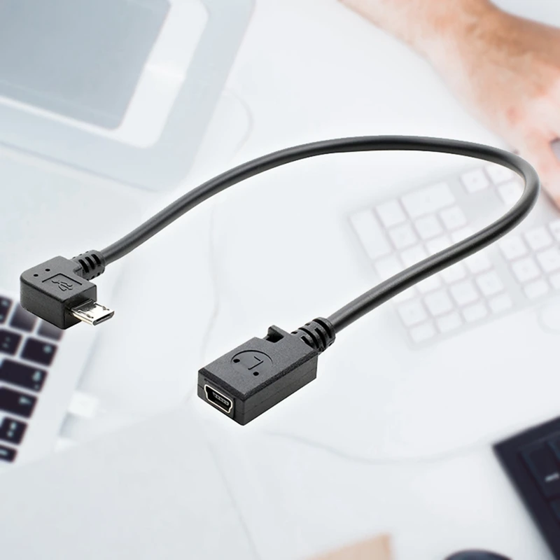 Конвертер кабель для передачи данных 90 градусов 90 градусов Micro USB мужчина к Mini USB Женский адаптер конвертер кабель для передачи данных линия