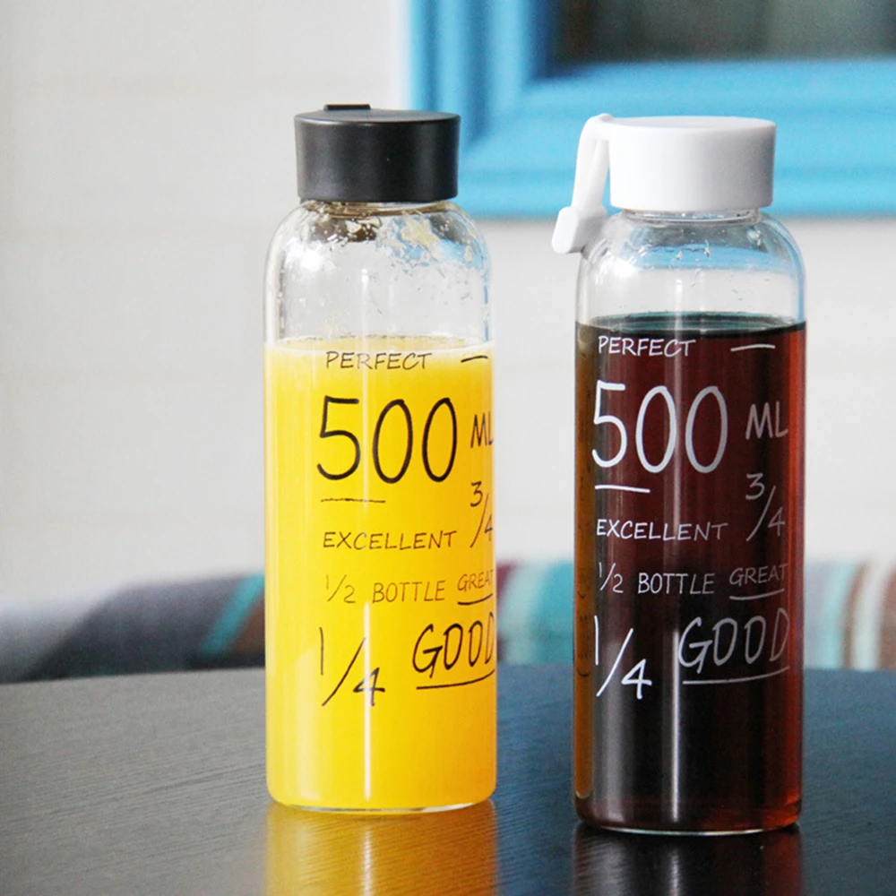 

Sports Portable Plastic 500ML Clear Plastic Sport Travel Fruit Juice Water Cup Bottle