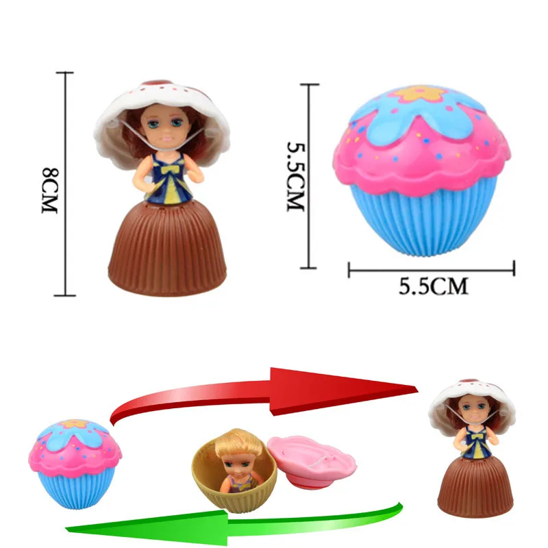 12 шт./компл. мини красивое пирожное кукла игрушки для девочек кекс принцесса куклы трансформированные деформации милые мини детские игрушки