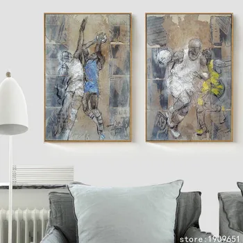 

cotton no frame abstract man basketball canvas printings oil painting printed on cotton home wall art decoration pictures