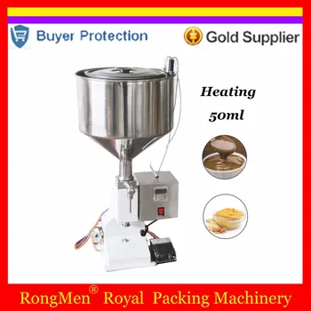 

Heating Hopper Pneumatic Filling Machine 5-50ml Cream Food Paste Dispensing Peanut Butter Packaging Equipment Free Shipping