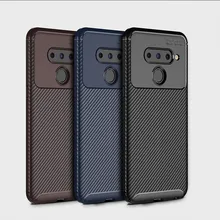 For LG G8 ThinQ case conque TPU mobile phone soft TPU carbon fundas carbon fiber protective back cover on for LG V50 case