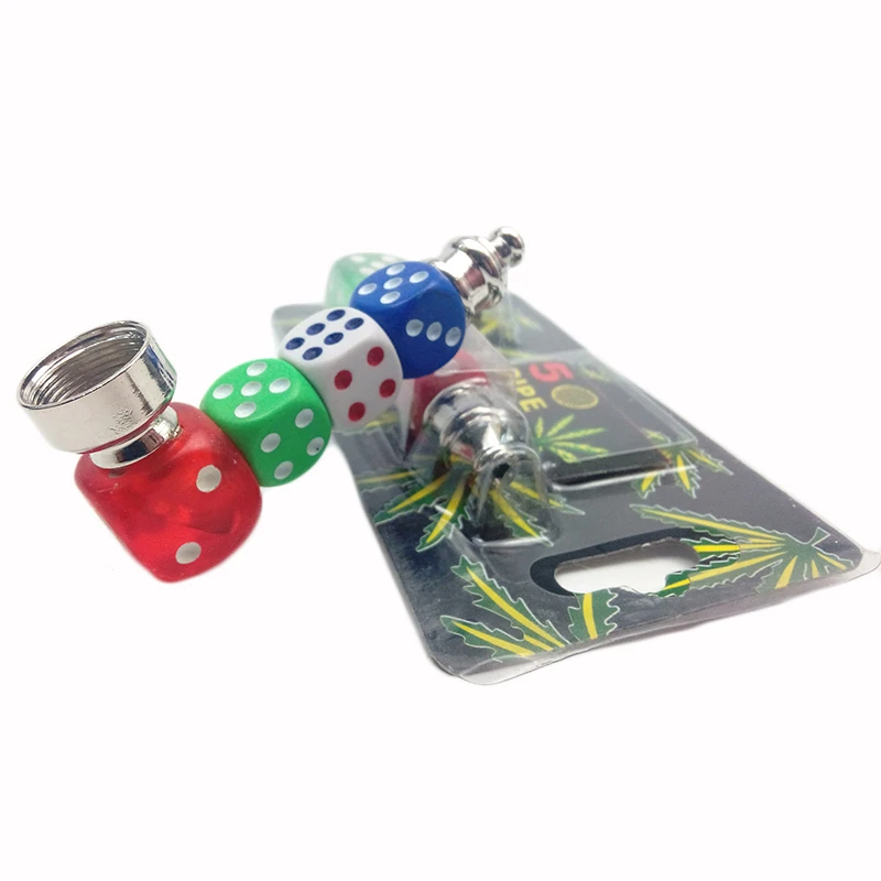 Dice Creative Metal Pipe Weed Tobacco Pipe Smoking Pipes Gift Mill
