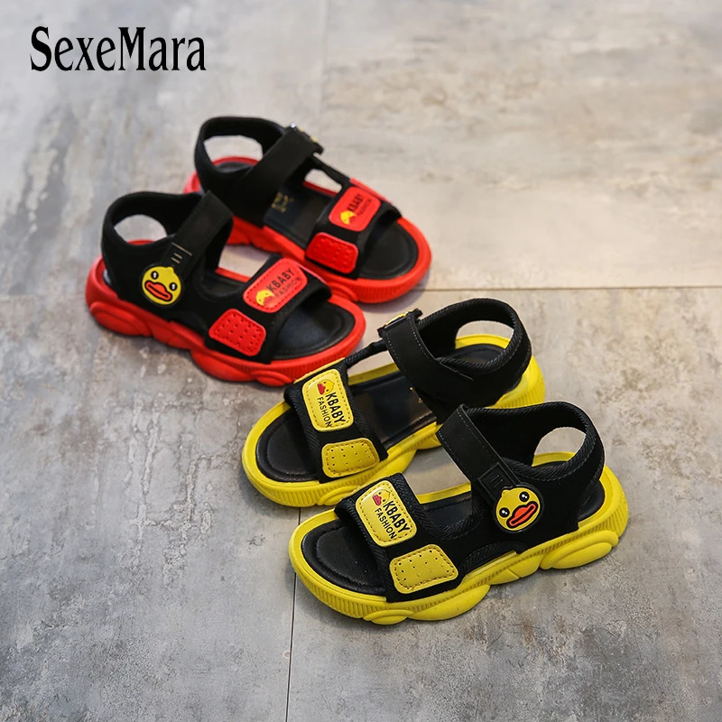 

Children's Sandals 2019 Summer New Korean Fashion Sports Girls Shoes Casual Big Boy Soft Bottom Shoes Kids Slides Letters C04192