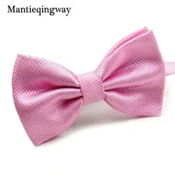Mantieqingway Новинка Свадебная вечеринка полиэстер галстук бабочка Noeud Papillon для мужчин женщин галстук сплошной цвет Боло Neckwear дешевые