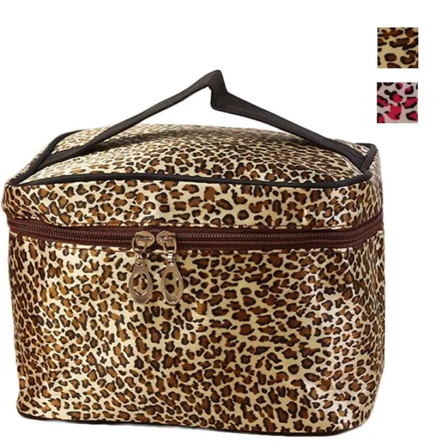 Very popular Leopard Print Cosmetic Bags Women Travel Makeup Bag Make