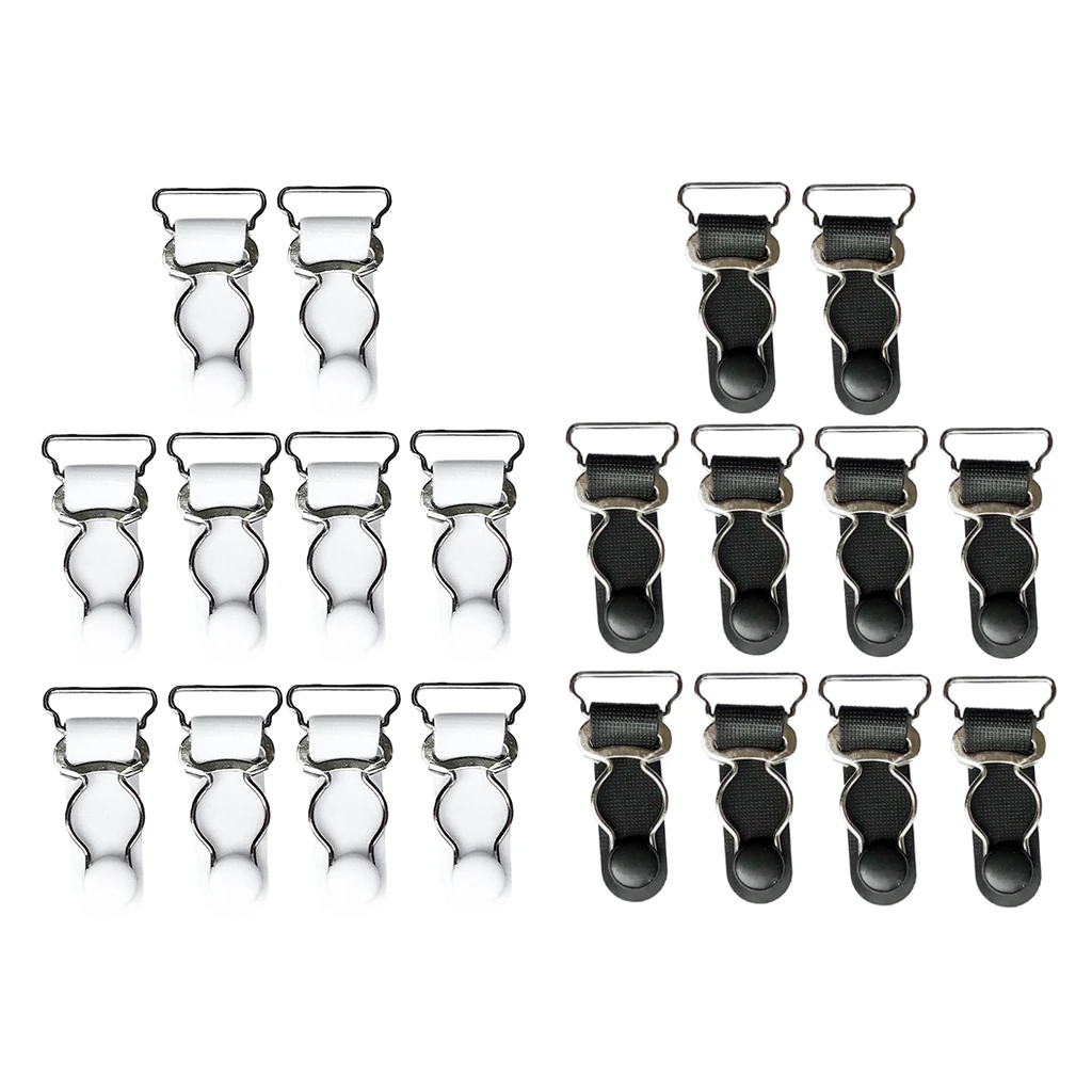 20pcs Ladies White and Black Women Garter Belt Straps Replacement Suspenders Grips 20mm