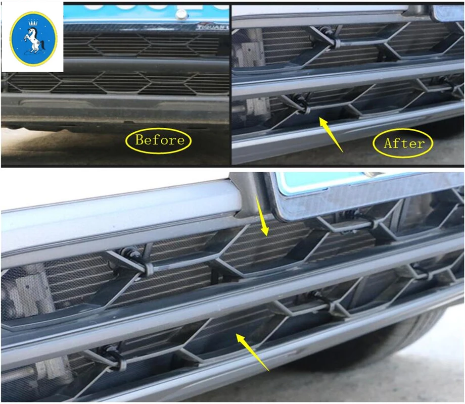 

Yimaautotrims Auto Accessory Front Grille Insert Net Insect Screening Mesh Cover Trim Fit For Volkswagen VW Tiguan 2016 - 2019