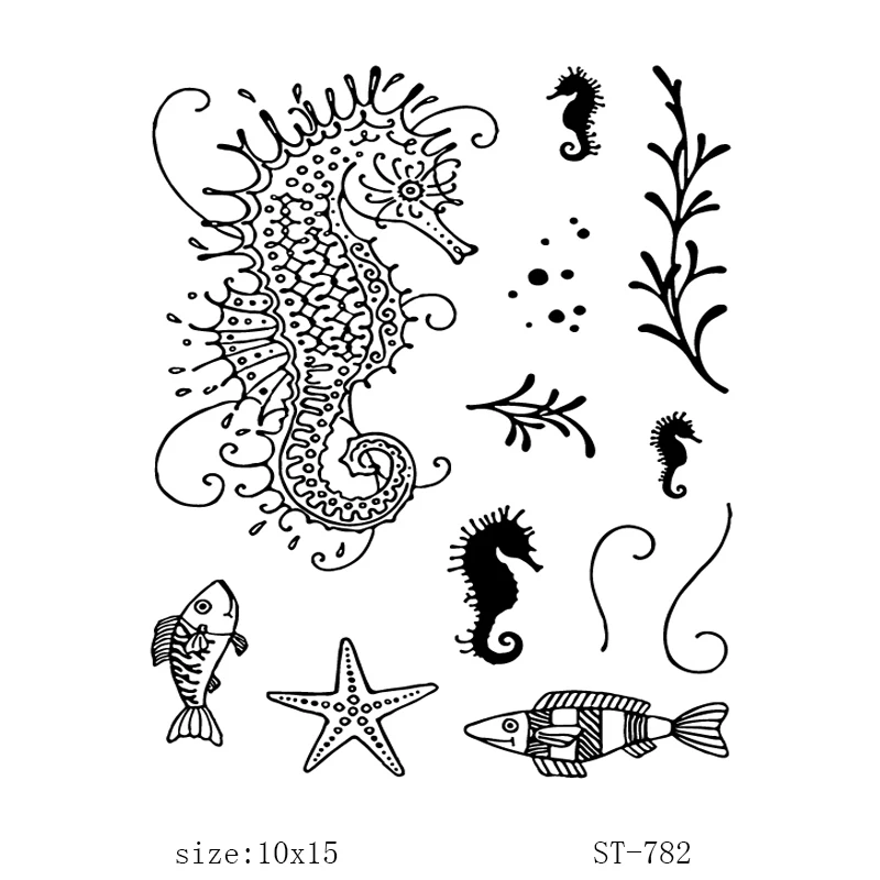 

AZSG Wonderful ocean Clear Stamps/Seals For DIY Scrapbooking/Card Making/Album Decorative Silicone Stamp Crafts