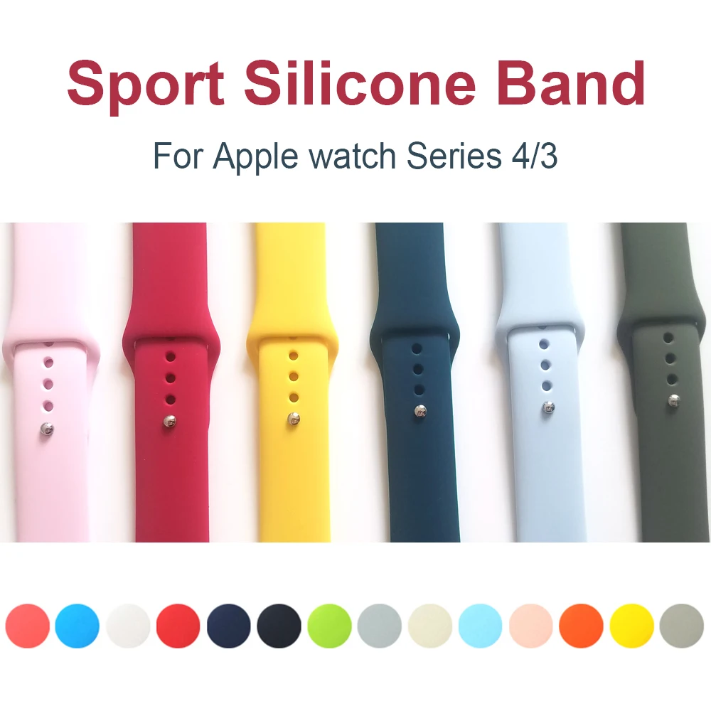 Спортивный силиконовый ремешок для apple watch Series 4 5 44 мм 40 сменный Браслет iWatch 3/2 42 38