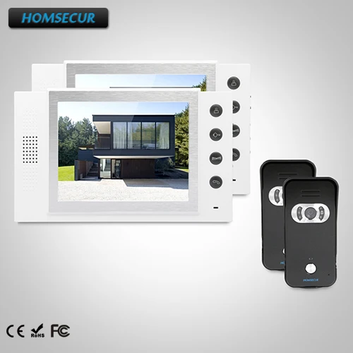 

HOMSECUR 8" Video&Audio Smart Doorbell Electric Lock Supported for House/Flat TC021-B + TM801-W