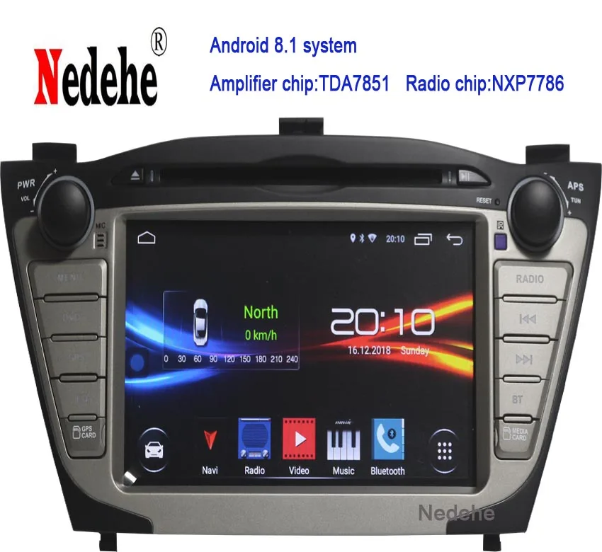 Top Octa core 2G RAM Android 8.1 Car dvd player gps for Hyundai IX35 Tucson 2010-2013 car radio stereo bluetooth multimedia player 0