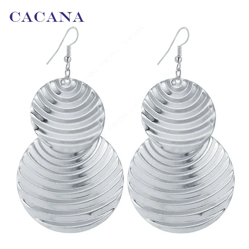 CACANA Dangle Long Earrings For Women Ladder Shape Round Fshion Bijouterie Hot Sale No.A397 A398
