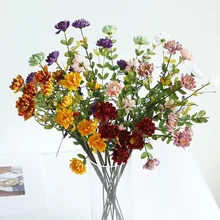 36 см искусственная шелковая Маргаритка дикая цыпленок Xiaoyeju свежая с травой Хризантема пластик цветок сад Свадьба Дом Рождество Декор