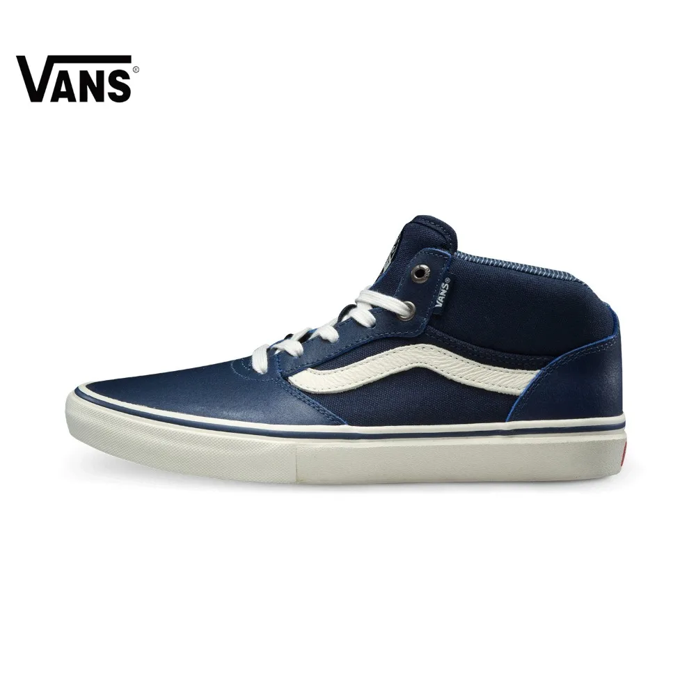 Original Vans Winter Blue Color Middle Men's Skateboarding Shoes Sport Shoes Sneakers for Men stylish middle plant jacquard 6cm width coffee color tie for men