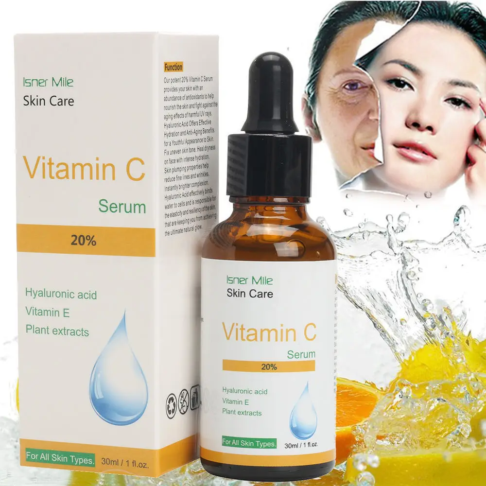 Vitamin C face Serum Hyaluronic Acid Whitening Anti-Aging Fade Spots Removing Freckle Anti Winkles Moisturizing Face Cream Care Vitamin C face Serum Hyaluronic Acid Whitening Anti-Aging Fade Spots Removing Freckle Anti Winkles Moisturizing Face Cream Care