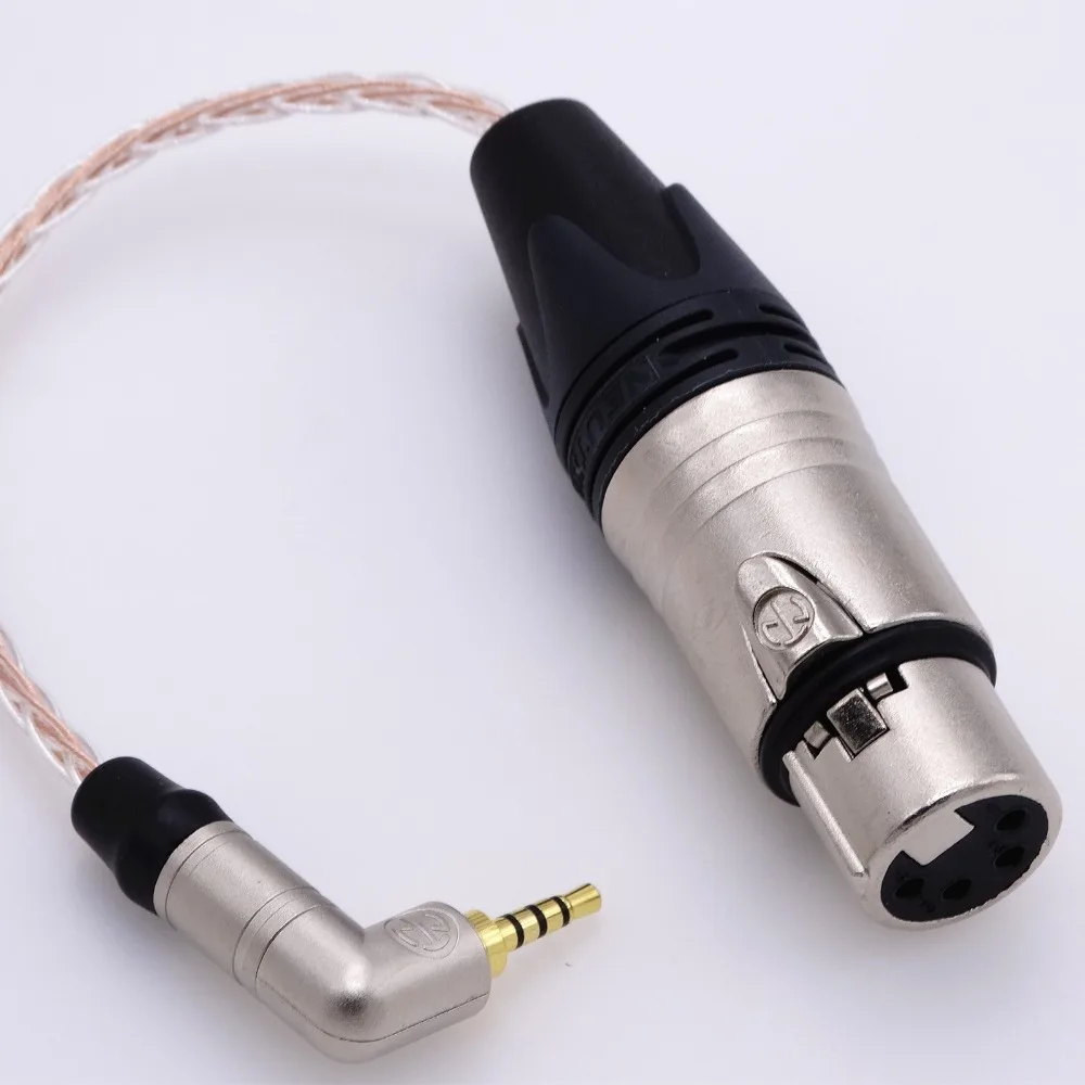 10cm L Shape 2.5mm TRRS Balanced to 4 pin XLR Female Balanced Headphone