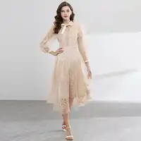 Sonnencreme Perspektive Prinzessin Mädchen Hohe Qualität Sommer Neue Frauen Party Sexy Vintage Chic Stickerei Mesh Langarm Kleider