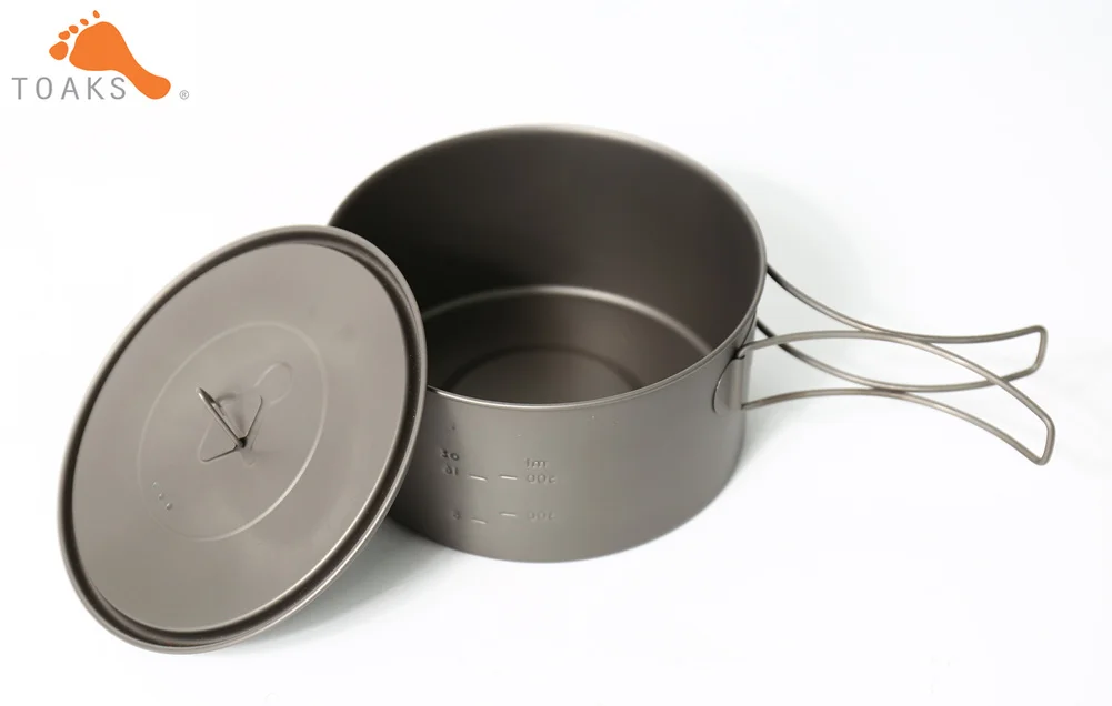 TOAKS POT-900-D130 titanio puro Cookware que acampa al aire libre ollas, se puede utilizar como una copas, cuencos y ollas 900 ml 104G