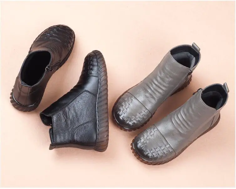 RUSHIMAN/Лидер продаж; обувь; модные ботинки; ботильоны из натуральной кожи; повседневная обувь с мягкой подошвой; фирменный дизайн; женские ботинки ручной работы