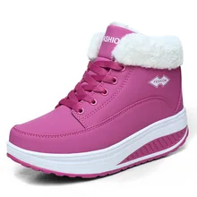 Зимняя теплая плюшевая обувь для бега на платформе; женская спортивная обувь с высоким берцем для фитнеса и бега; зимние кроссовки для женщин; зимние ботинки