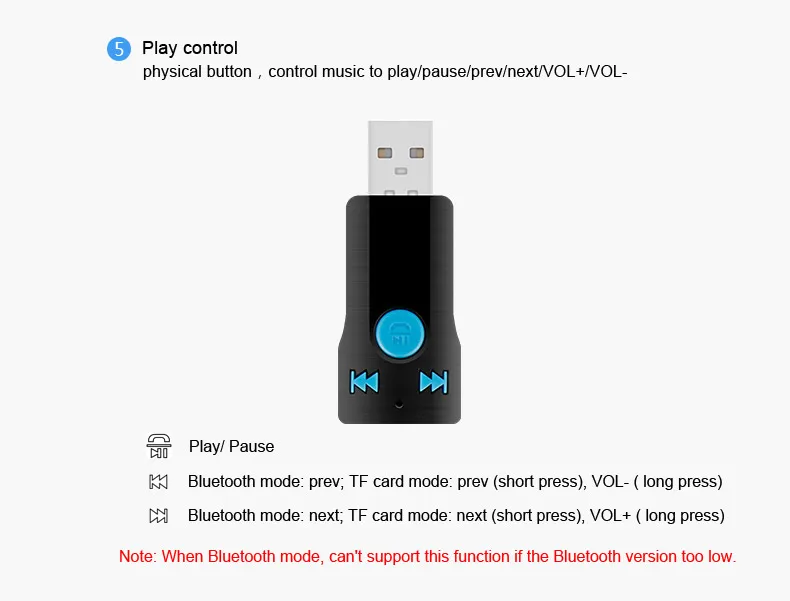 Moveski BC07 автомобиля Bluetooth USB ключ для Bluetooth громкая Мощность-от поддержки памяти Micro SD передатчик для iOS Andrio