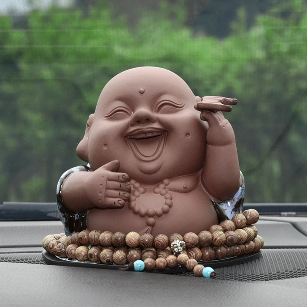 Украшение для автомобиля статуэтка Будды Maitreya милая буддийская Автомобильная