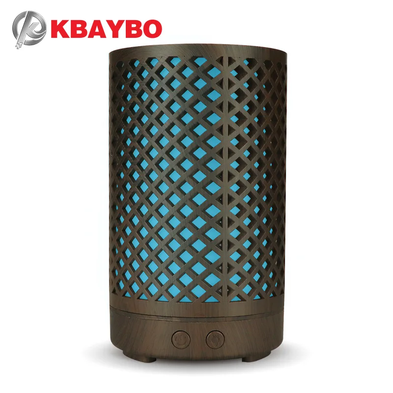 

KBAYBO 100ml Electric Aroma Diffuser Wood Ultrasonic Air Humidifier Aromatherapy Cool Mist Maker colorful night light For Home