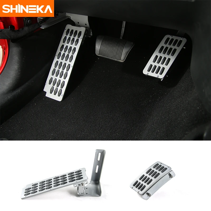 SHINEKA Metal Car Brake Pedal Pads Foot Rest Pedals Covers for Jeep