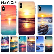MaiYaCa verano mar puesta de sol playa de lujo híbrido teléfono caso 8 para el iPhone de Apple 7 6 6S Plus X XS max 5 5S SE XR cubierta móvil